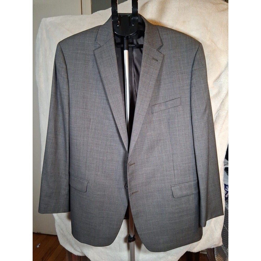 Ralph Lauren 46r Blazer Gray 2 Button Front Suit Jacket Sport Coat Wool